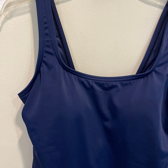 Lands End 1 pc Navy Tank Swimsuit Womens 12 - Picture 2 of 8